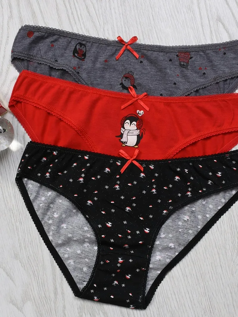 Alpha Bow Detail Bikini Panties - Pack of 3