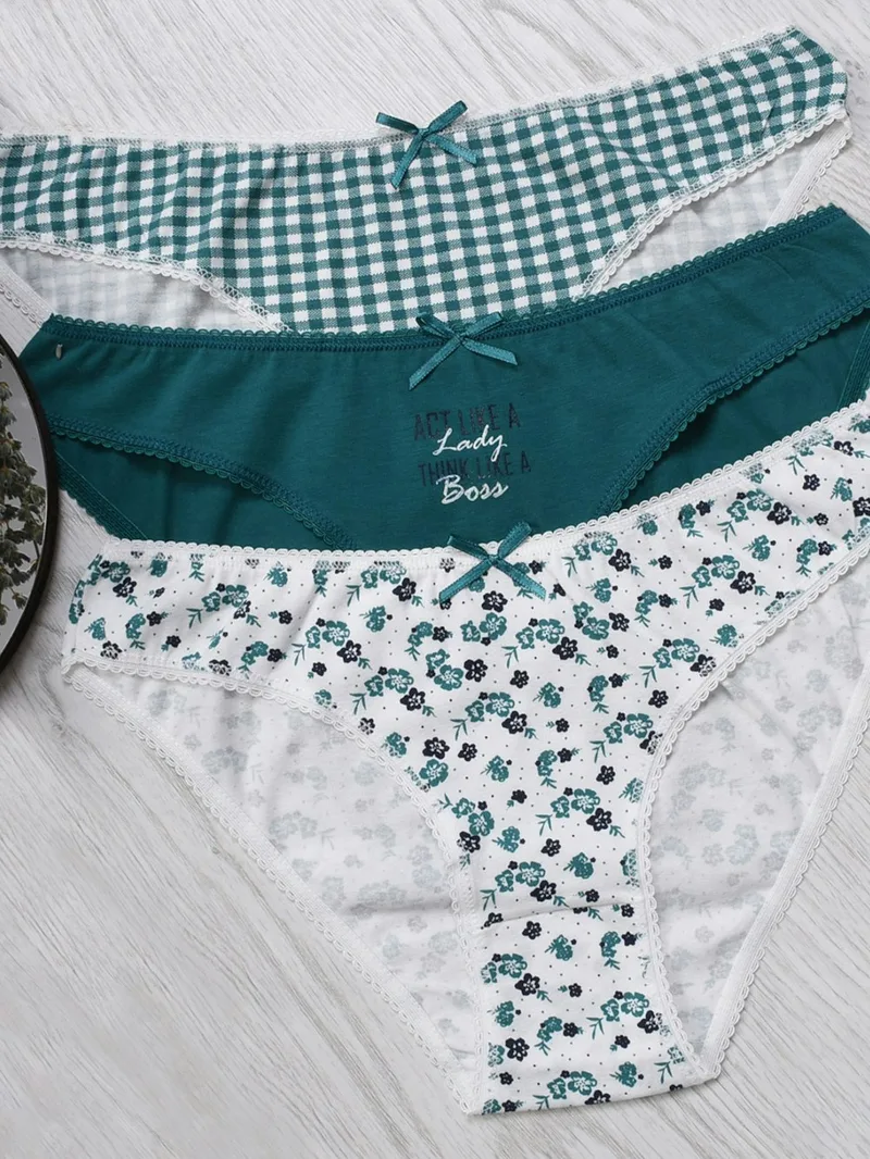 Alpha Printed Full Brief Panties - Pack of 3